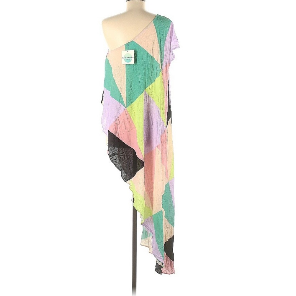 Colorful Asymmetrical Swim Cover-Up - Picture 2 of 3